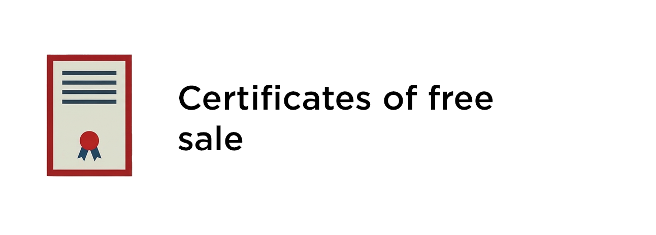 Certificates of free sale